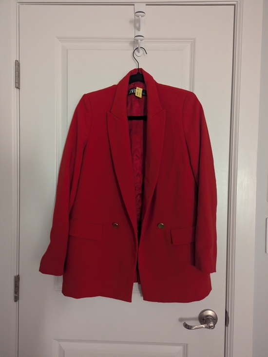 Zara Jackets & Blazers - Zara Red Double-Button Oversized Blazer